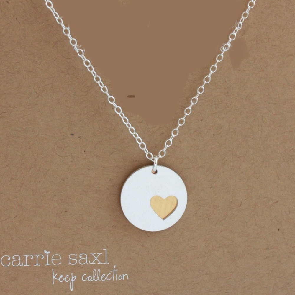 Silver and Gold Vermeil Heart Pendant + Chain